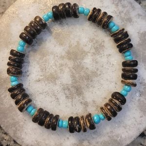 Coconut shell stretch bracelet